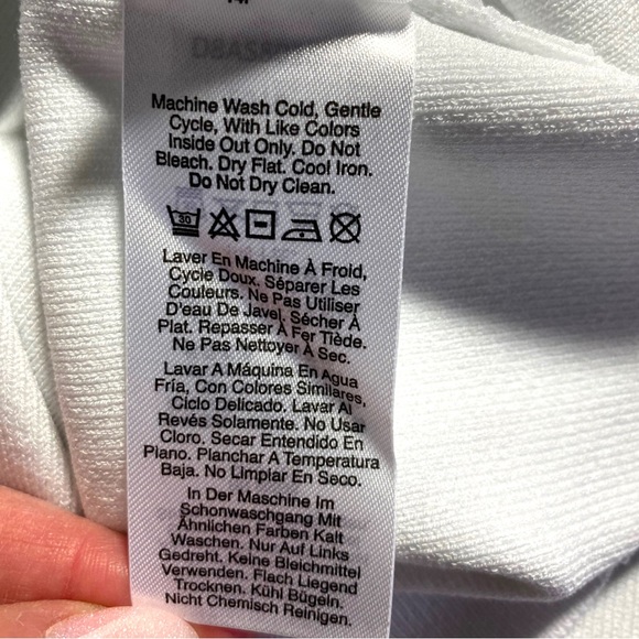 HP💎 NWT Donna Karan New York Twist 3/4 Sleeve Scoop Neck Knit Blouse White XS - Picture 12 of 16